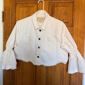 Pilcro and the letterpress Cropped Jacket with Bell Sleeves